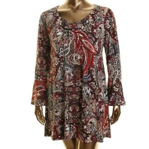 Connected apparel, Women's Printed Bell-Sleeve A-Line Dress